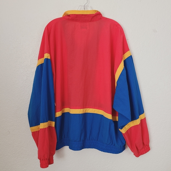 80-90s Vintage Bold Color Block Windbreaker Jacket - Picture 5 of 10